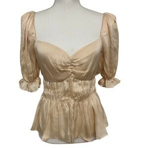 Astr the label Puff Sleeve Champagne Size Medium EUC